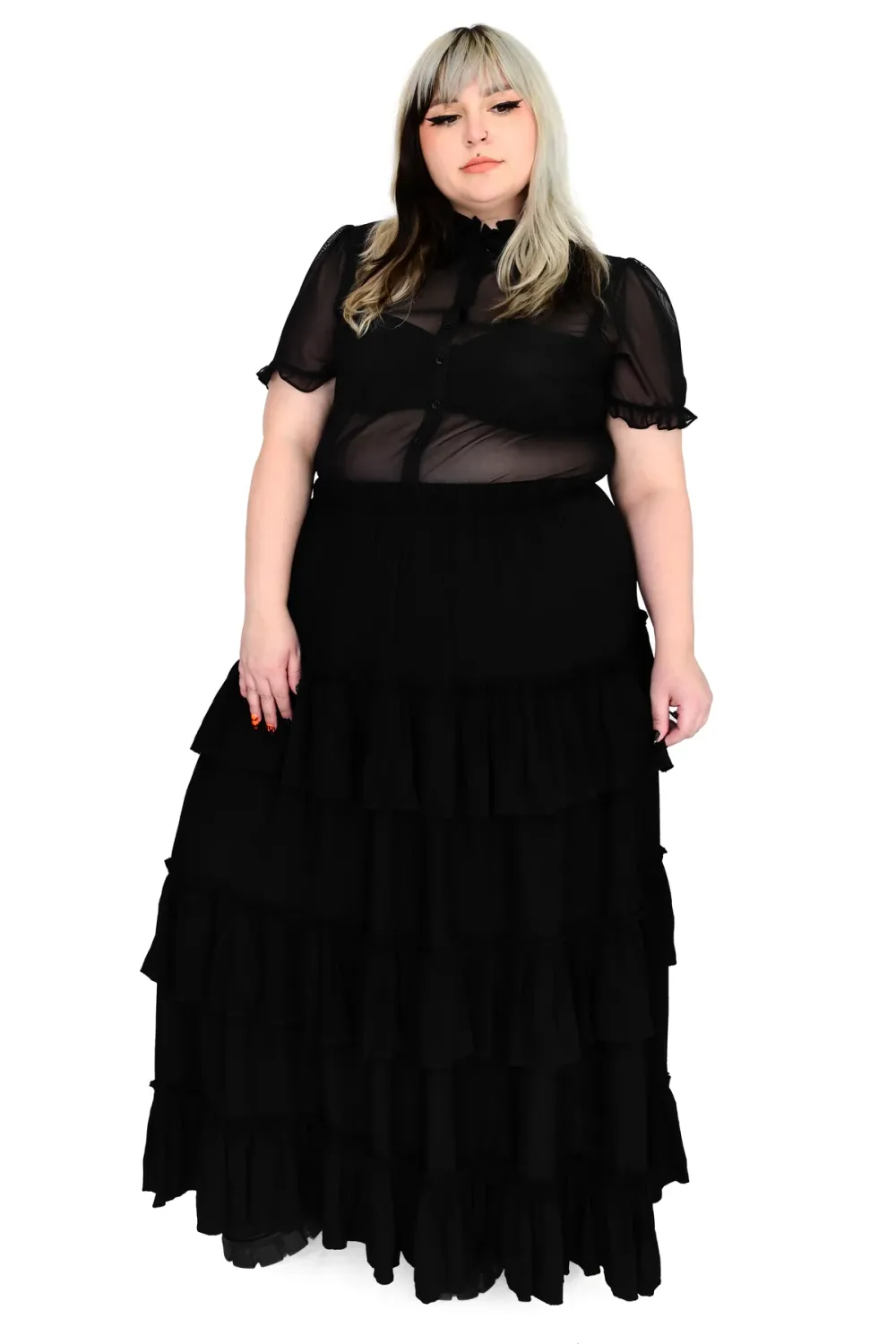 Leah Ruffle Skirt [PLUS]