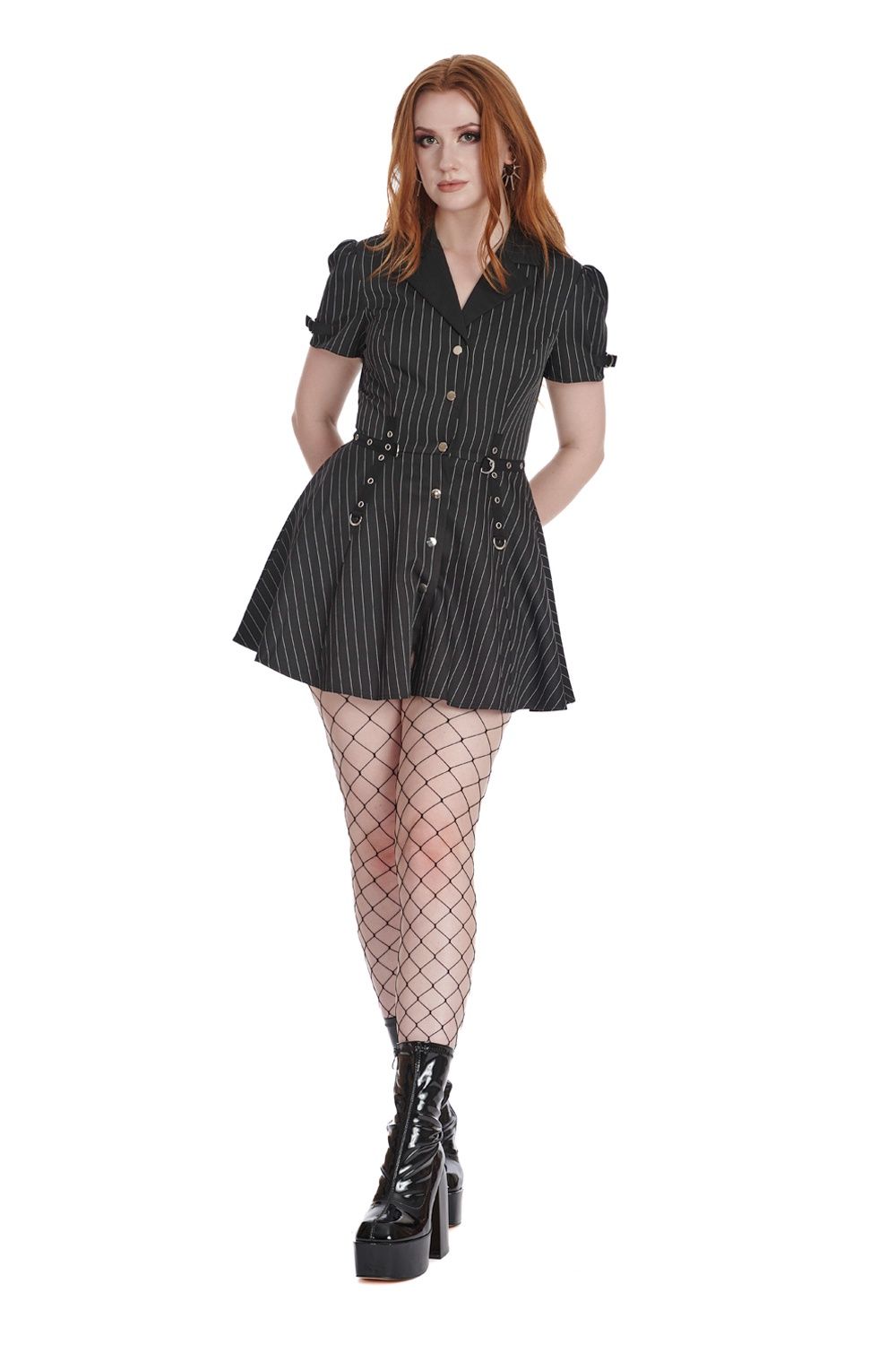 Black Core Button Up Dress [DR16945] [PLUS]