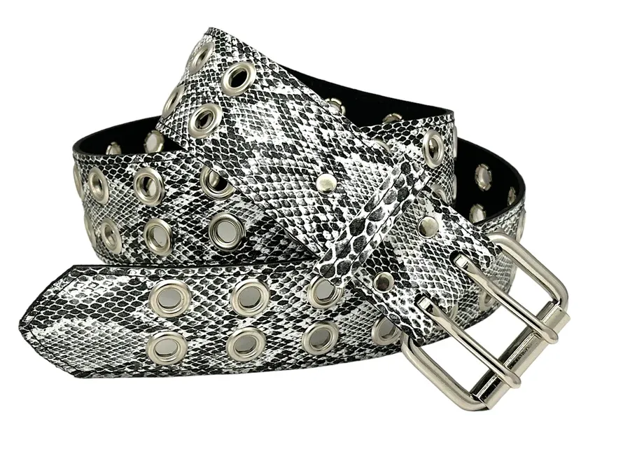 Snake Eyelets Belt BT145SNK-WHT