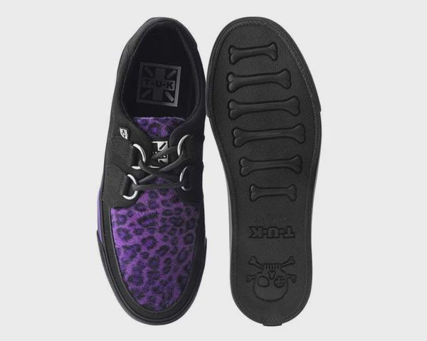 Black &amp; Purple Leopard D-Ring Sneaker [A9690]