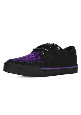 Black &amp; Purple Leopard D-Ring Sneaker [A9690]