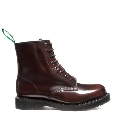 Bottes 8 Œillets en Vrai Cuir Rub Off Bourgogne [S8-551-BUR-G]
