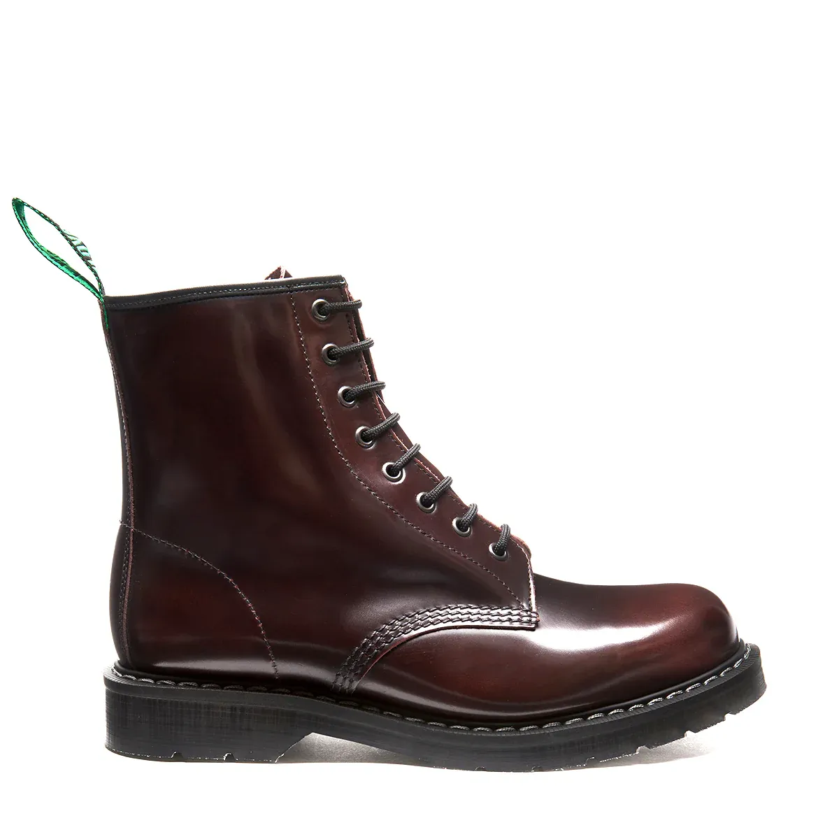 Bottes 8 Œillets en Vrai Cuir Rub Off Bourgogne [S8-551-BUR-G]