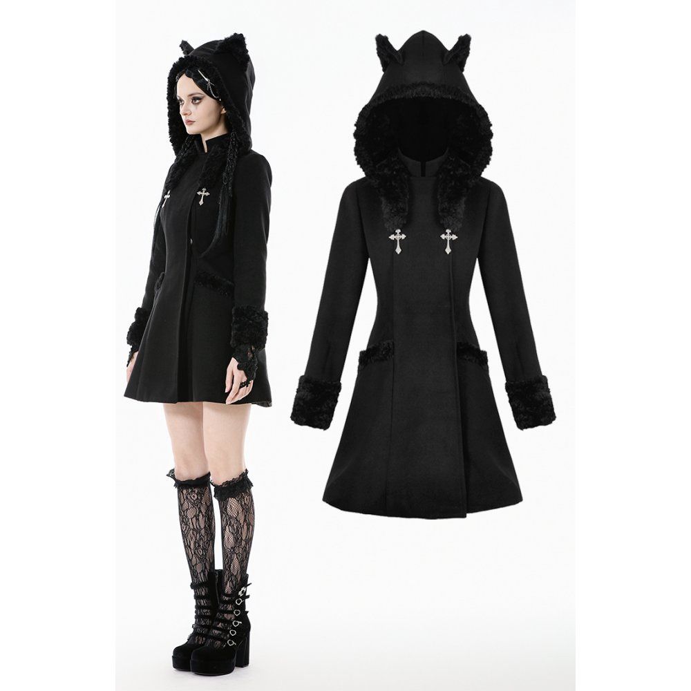 Cat Ear Fuzzy Hoodie Coat JW291