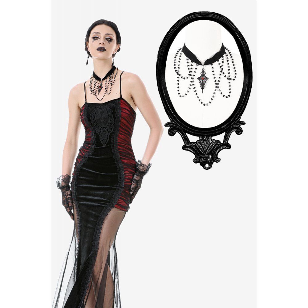 Velvet Choker With Pearls ACK158