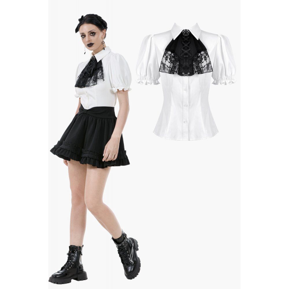 Blouse with Lace Cravate IW129