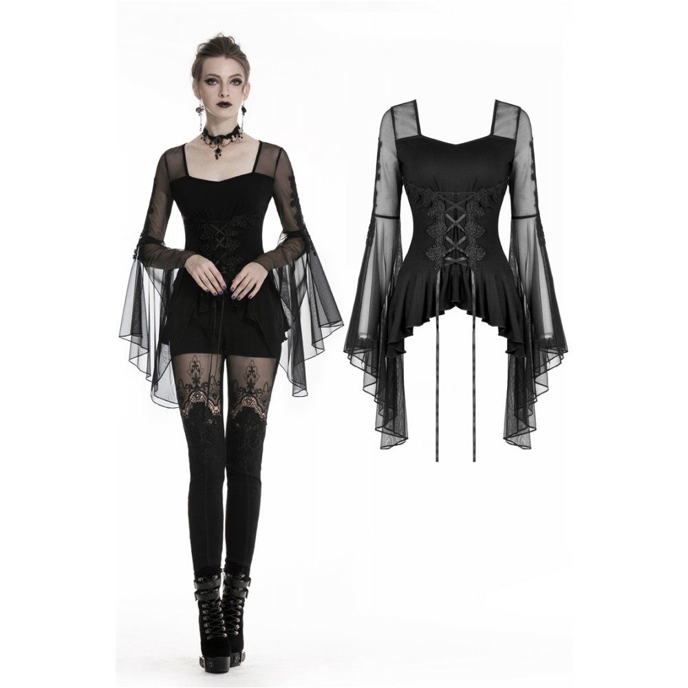 Mesh Sleeves Shirt TW219