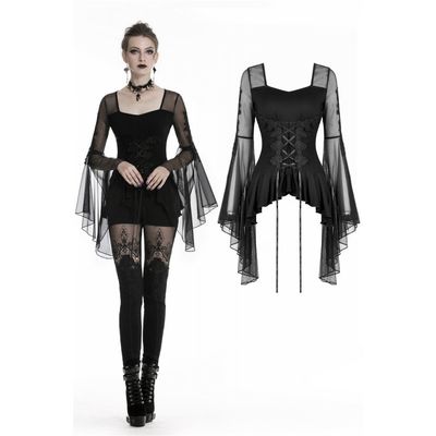 Mesh Bell Sleeves Top TW219