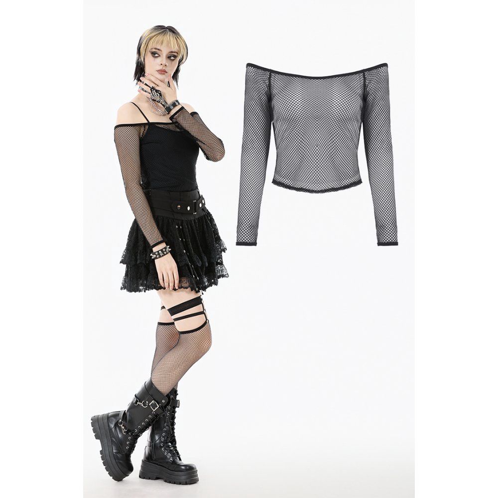 Long Sleeve Mesh Top TW671