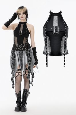 Top with Mesh and Buckle TW662