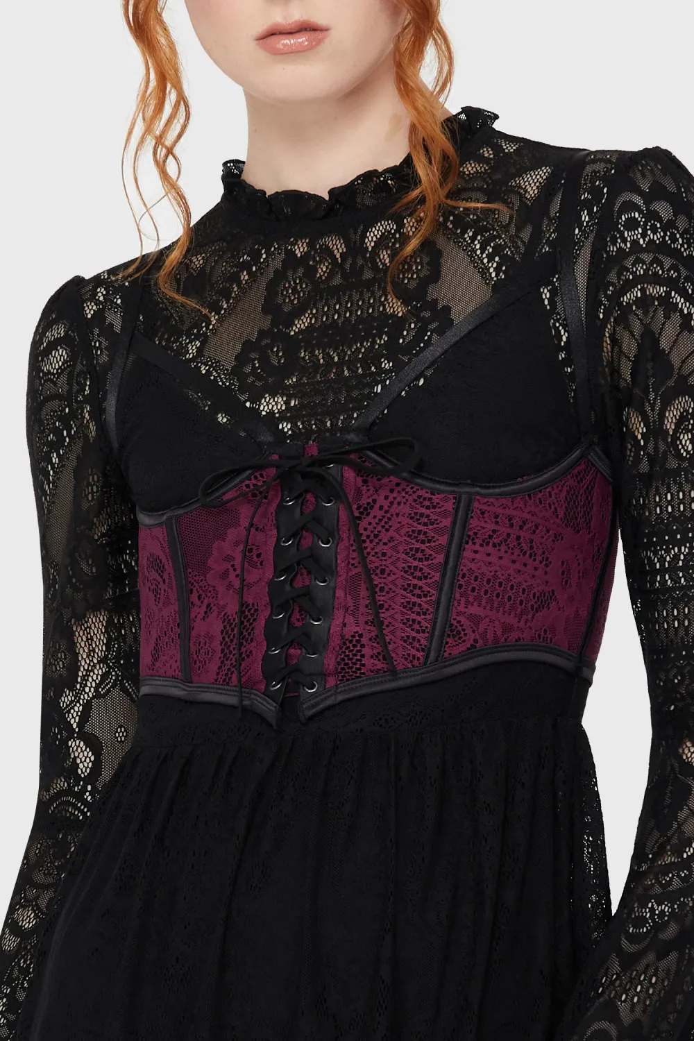 Arden Lace Basque [PLUM]