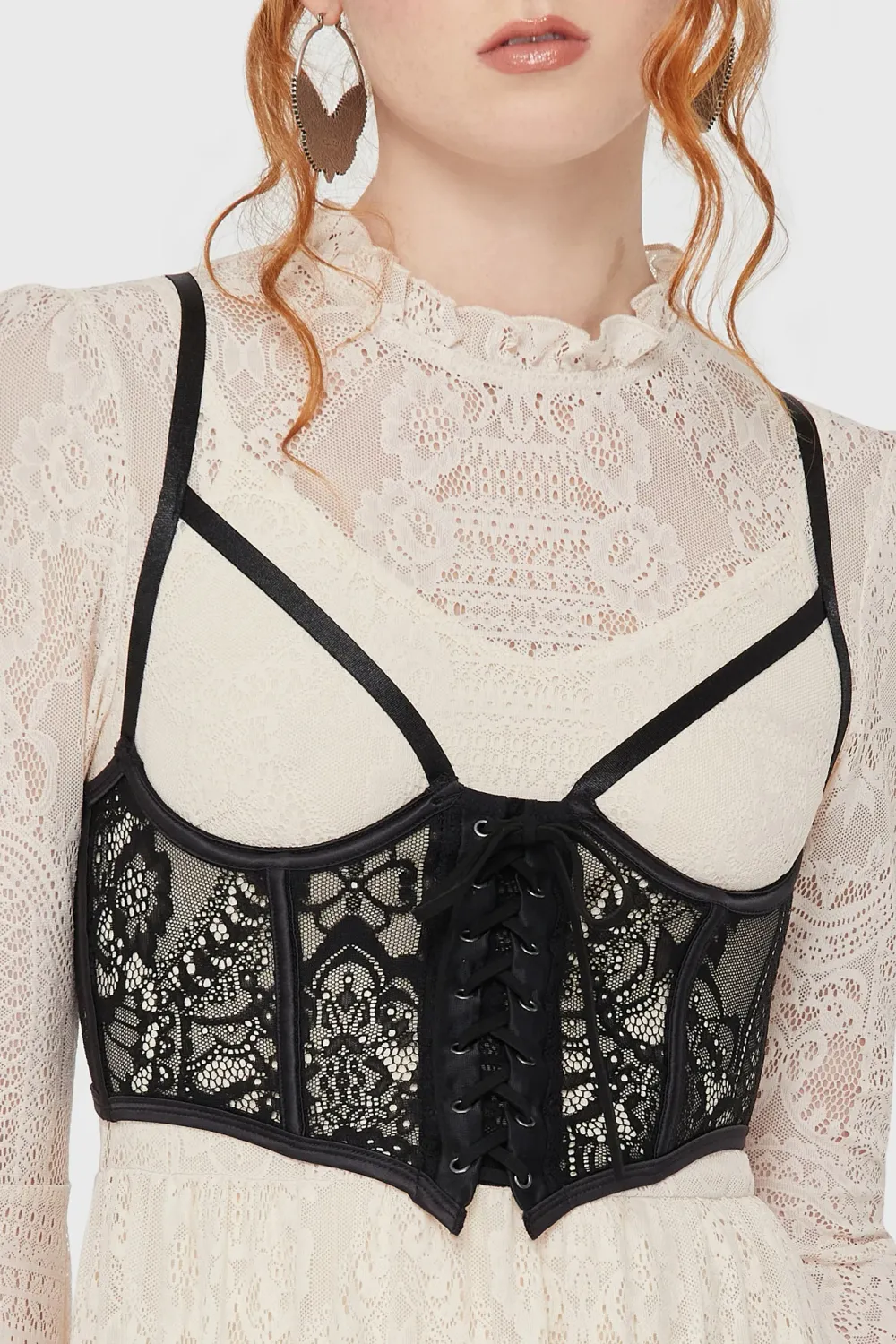 Arden Lace Basque [BLACK]