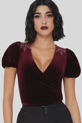 Crimson Web Wrap Top