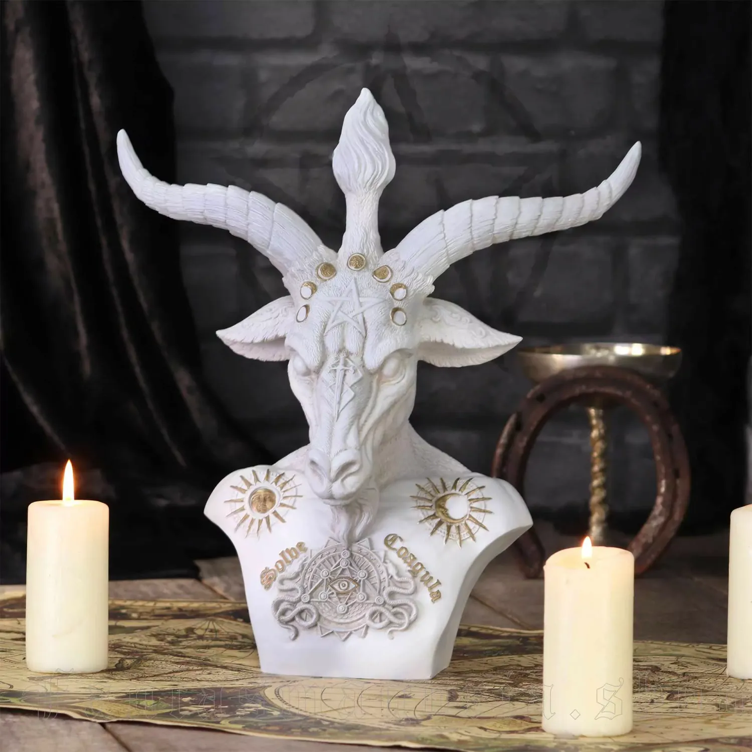 Statuette Baphomet Bust [B5780U1] [BLANC]