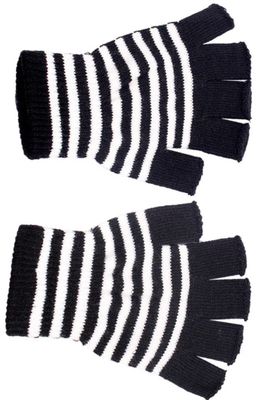Striped Fingerless Gloves