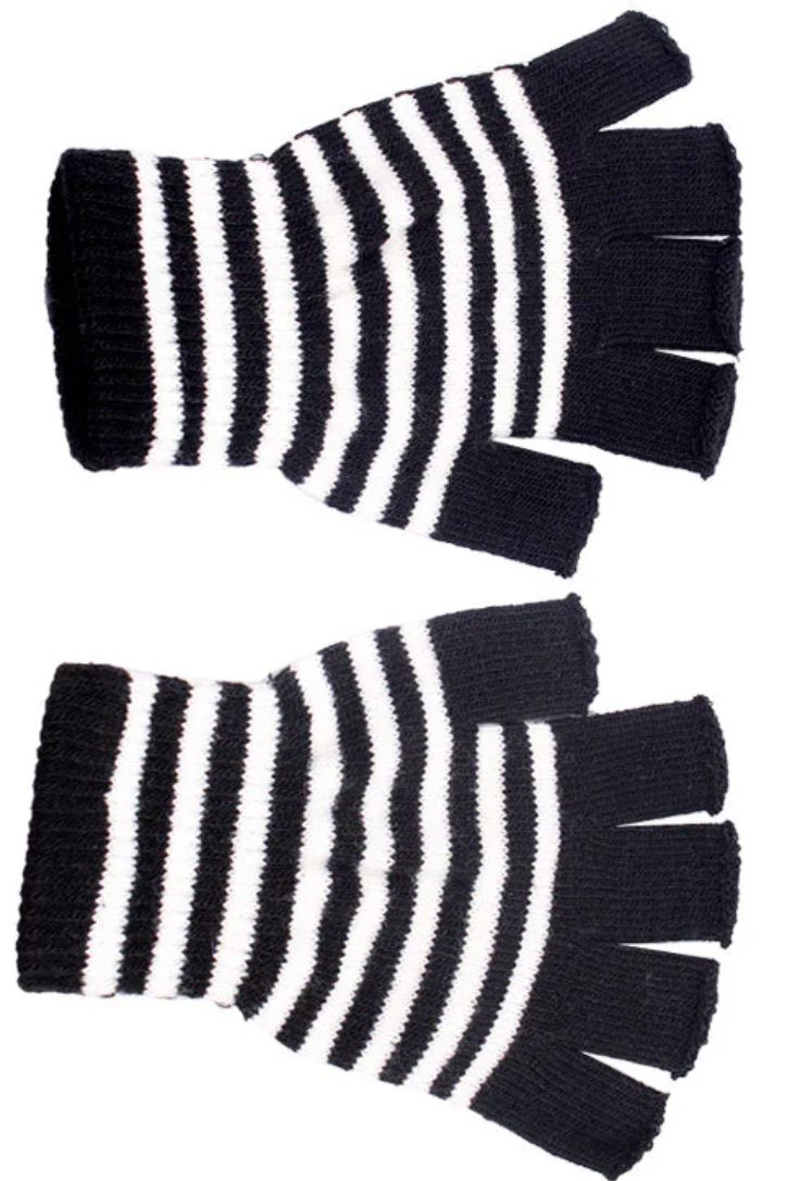 Striped Fingerless Gloves