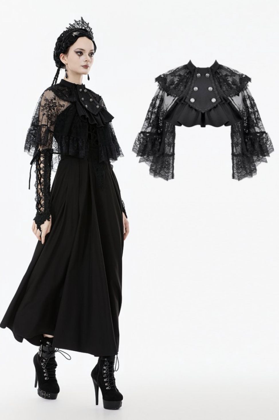 Short lace Cape BW167 [PLUS]