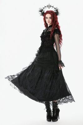 Floral Pleated Tulle Maxi Skirt KW422