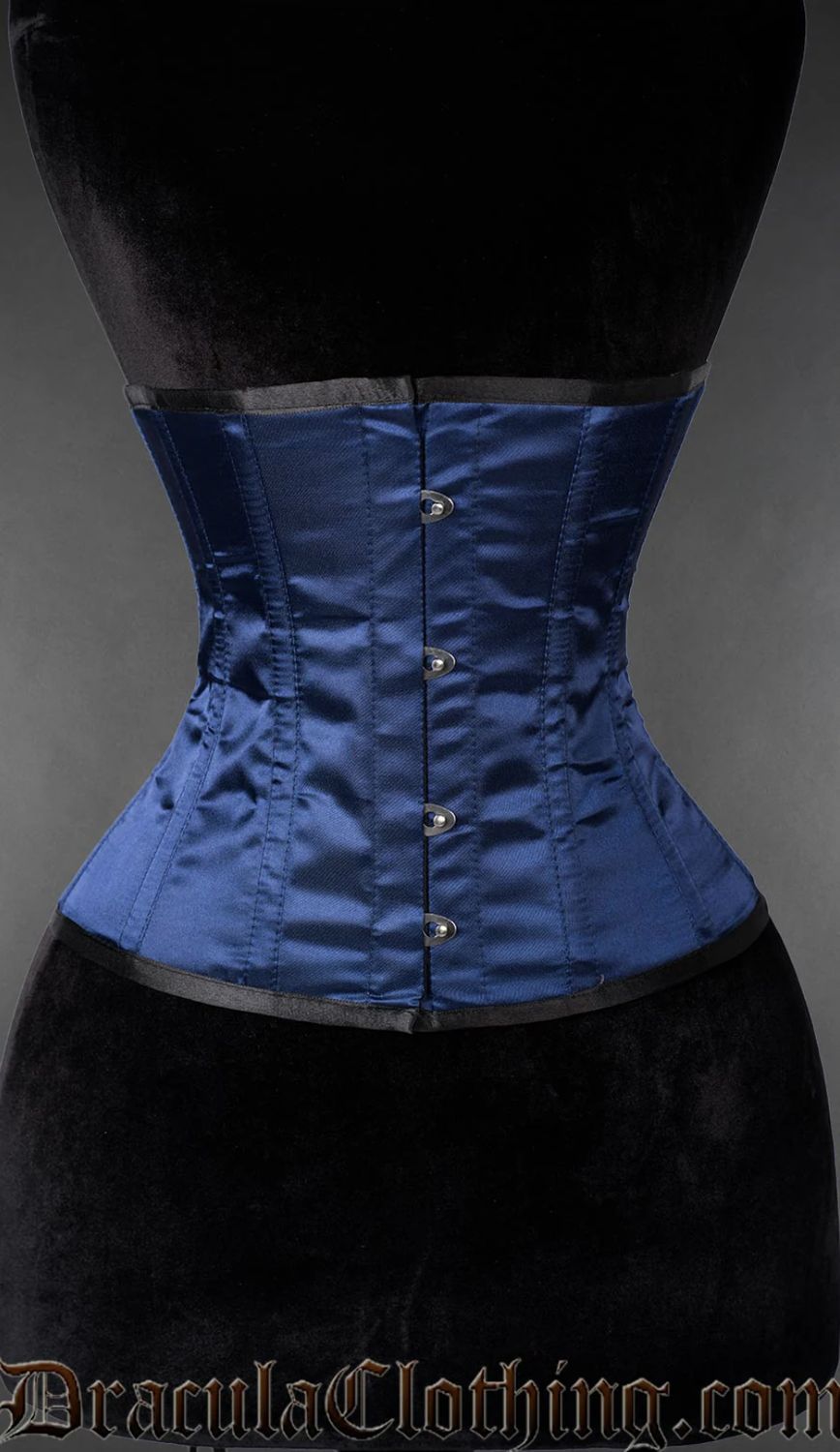 Satin Blue Waspie Corset