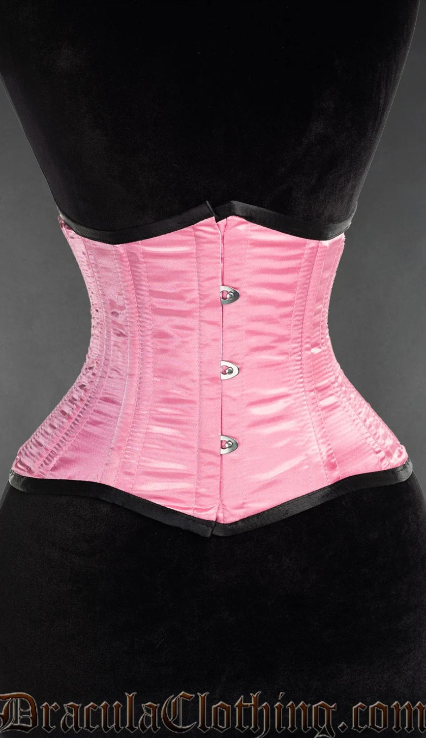 Double Boned Waist Cincher Satin Rose Underbust Corset Double Boned Waist Cincher Satin Rose Underbust Corset