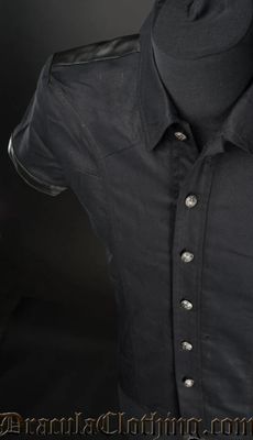 Faux Leather Shirt [PLUS]