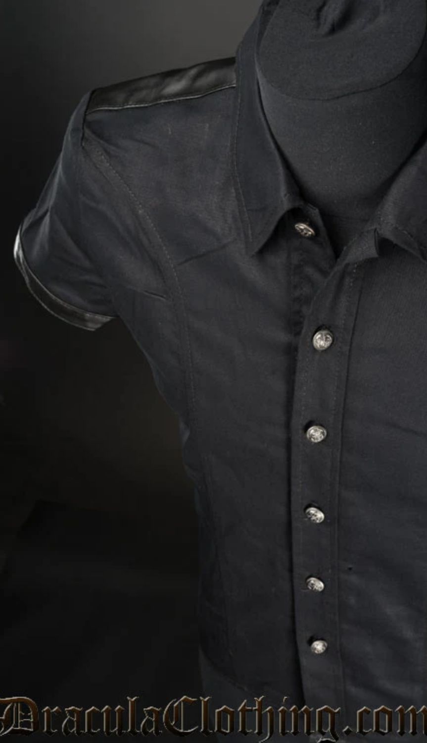 Faux Leather Shirt [PLUS]