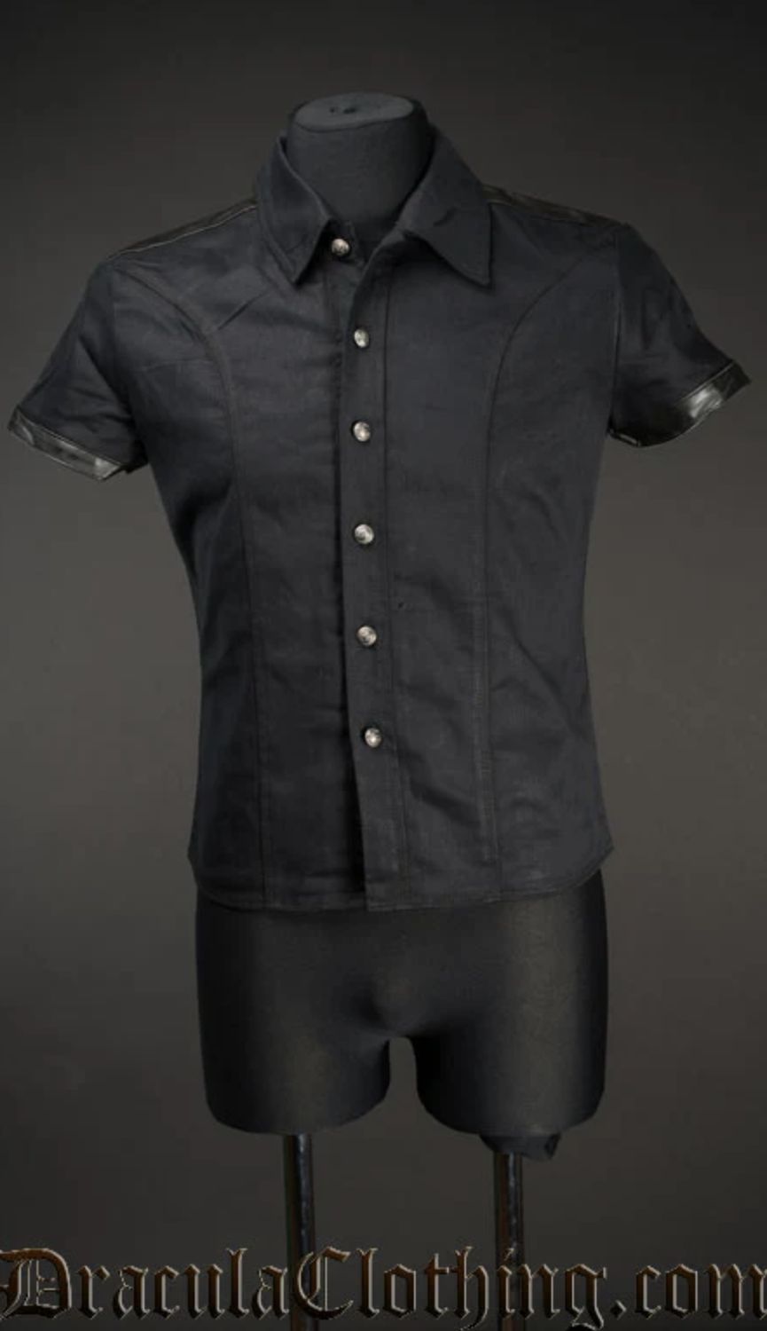 Faux Leather Shirt [PLUS]