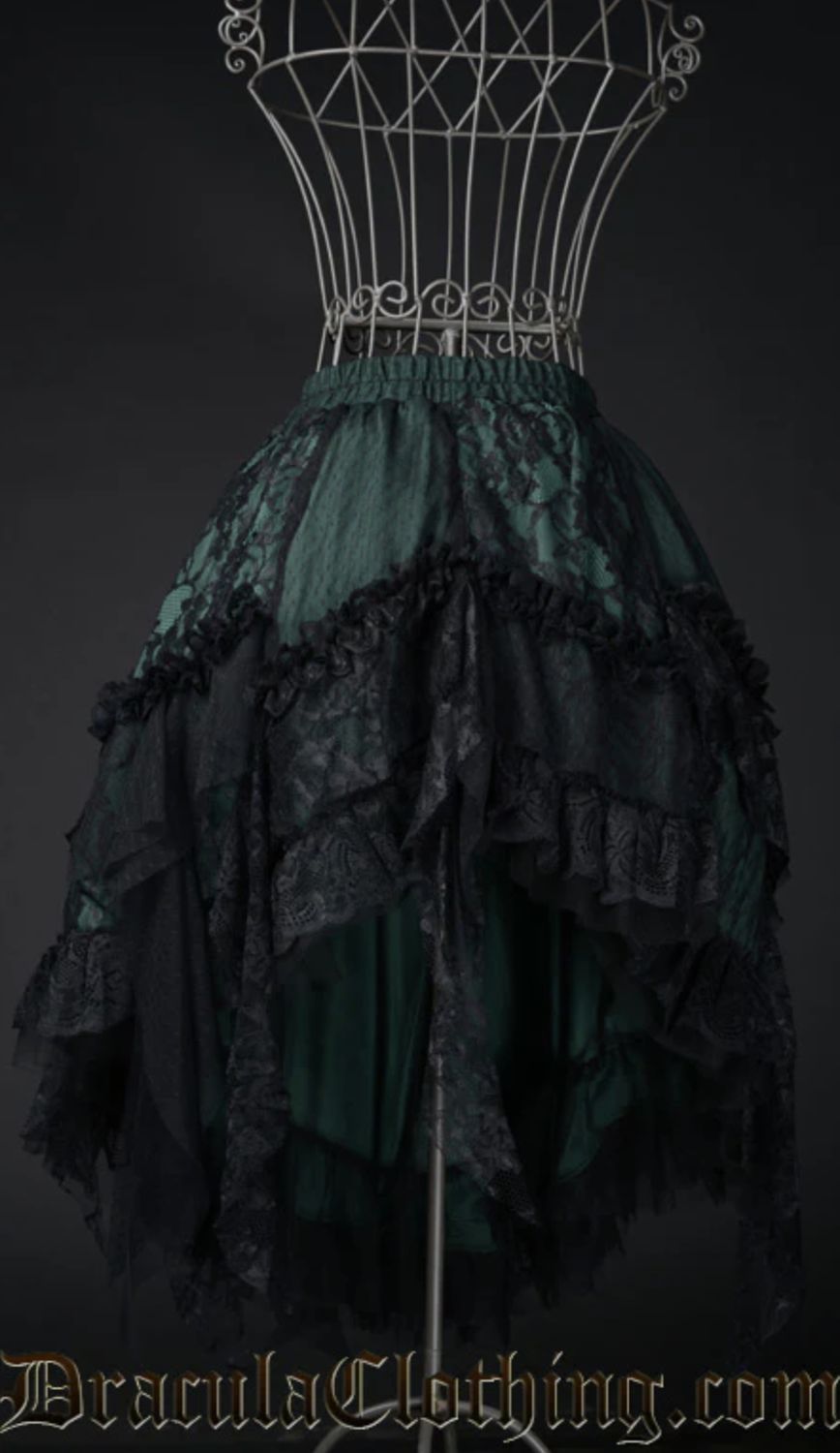 Ruffle Green Skirt