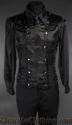 V-Shaper Satin Noir Men's Corset