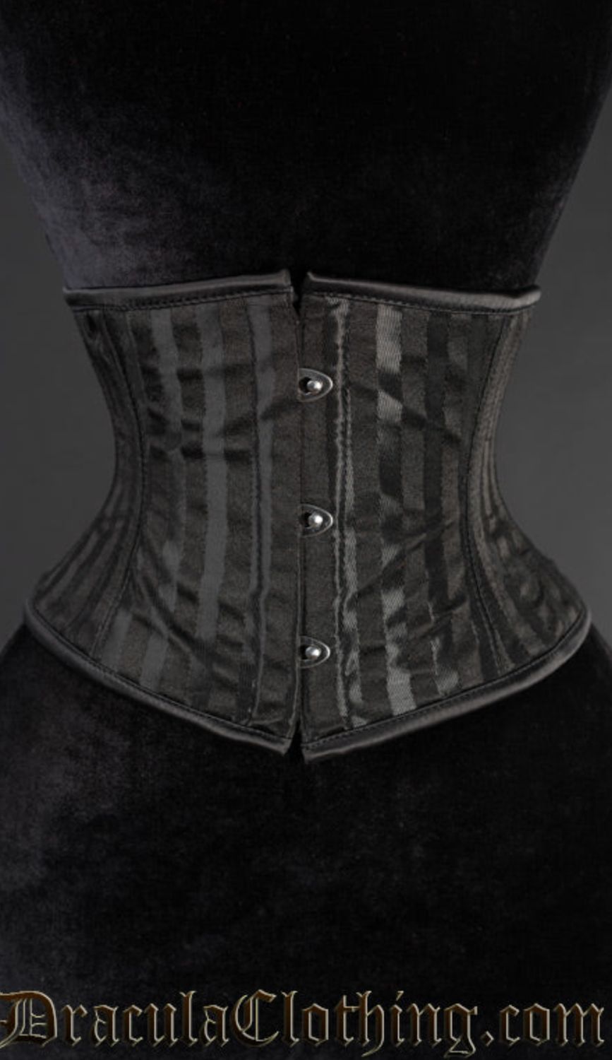 Waist Cincher Striped Black Underbust Corset