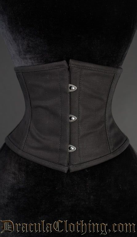 Waist Cincher Coton Noir Underbust Corset
