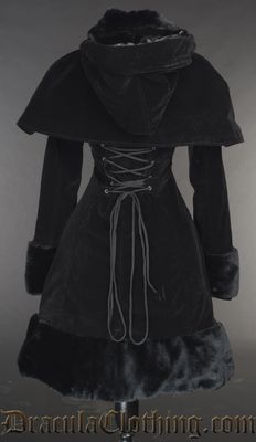Black Thick Velvet Winter Coat