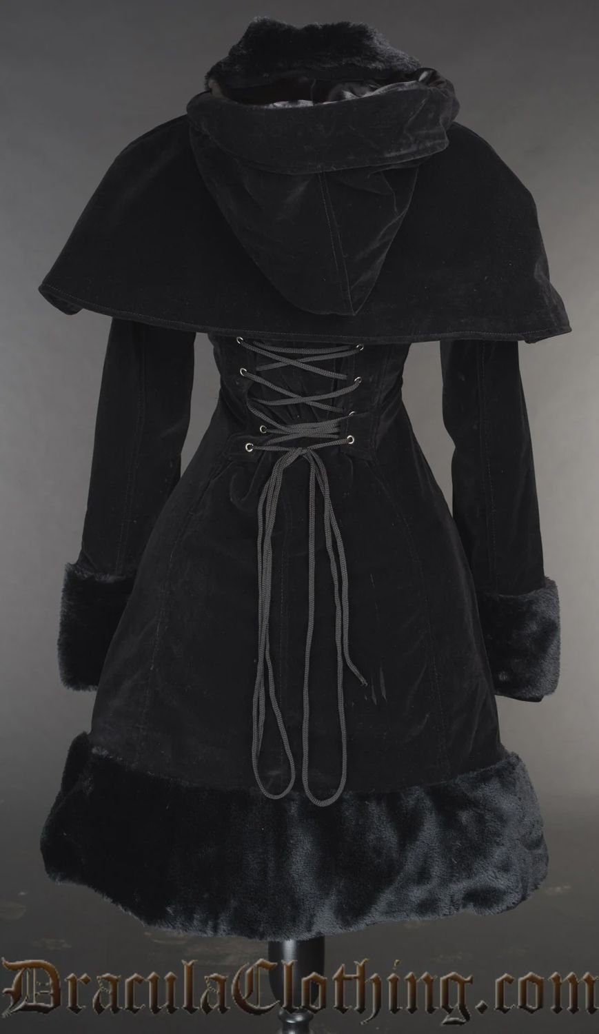 Black Thick Velvet Winter Coat