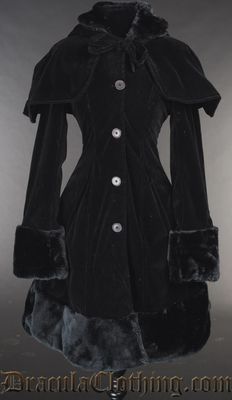 Black Thick Velvet Winter Coat