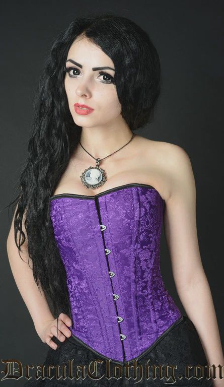 Purple Brocade Underbust Corset