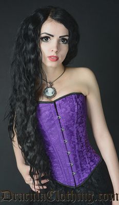 Purple Brocade Underbust Corset