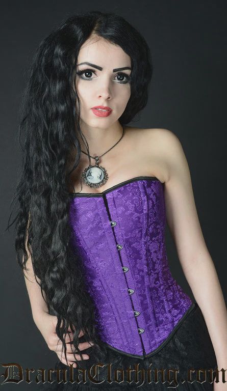 Purple Brocade Underbust Corset