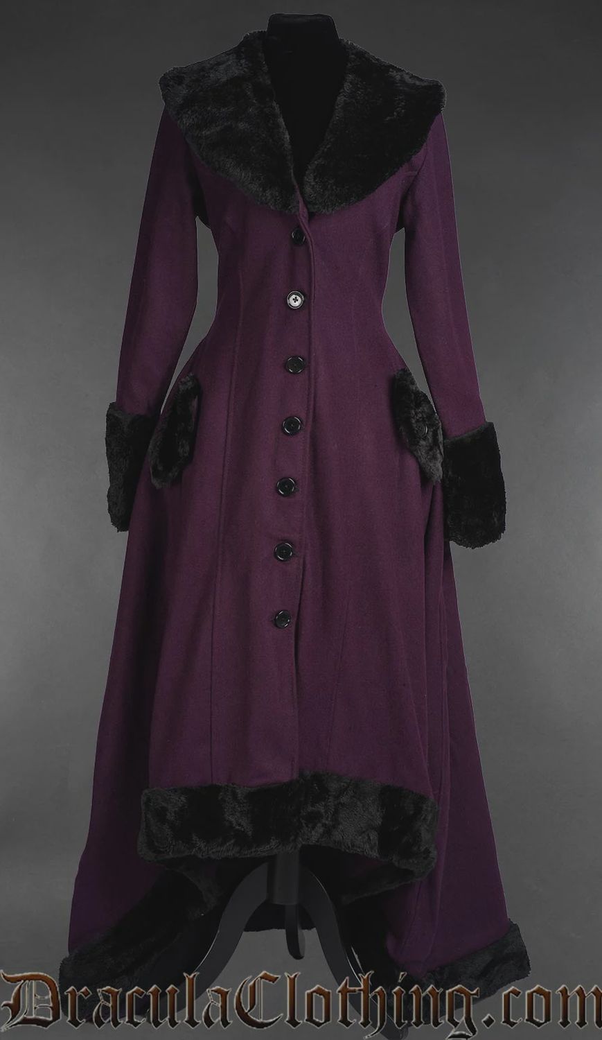 Purple Wool Winter Coat