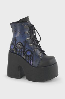 Heeled Platform Boots CAM-203-PT/BVL [BLUE]