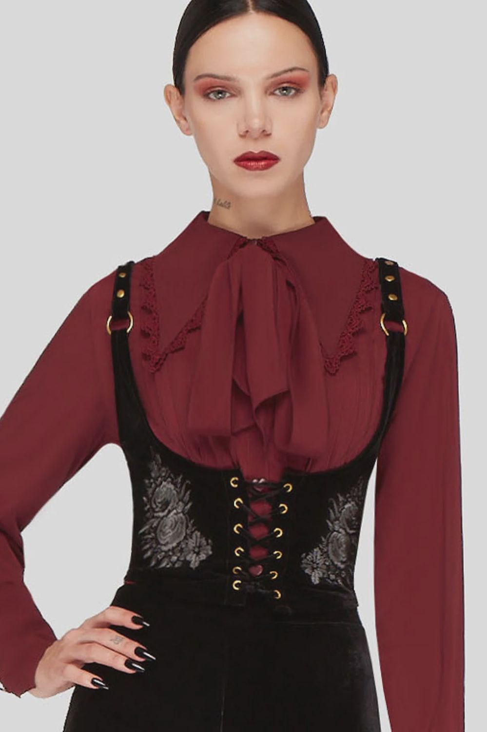 A Devil's Rose Underbust Corset Top [BLACK]
