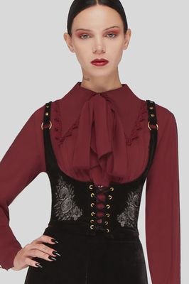 A Devil's Rose Underbust Corset Top [BLACK]