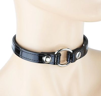 Choker Varnished Leather CK168P [NOIR]