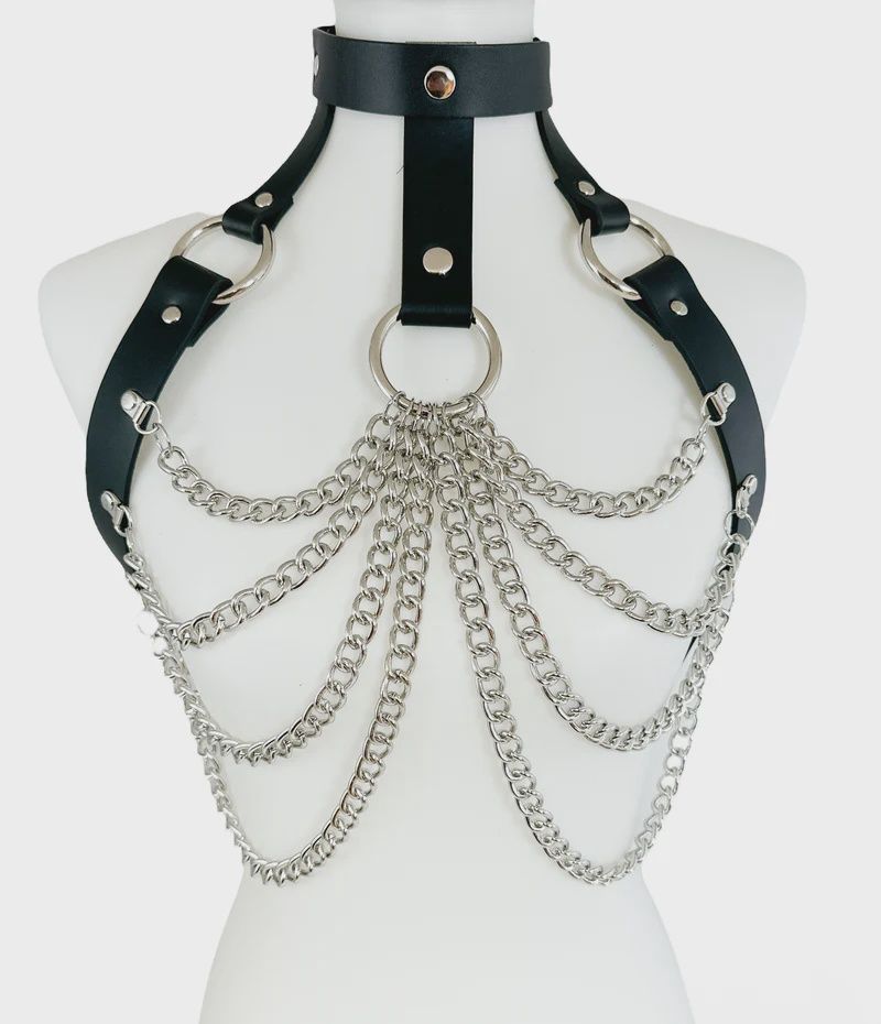 Harnais Cuir et Chaînes XH230