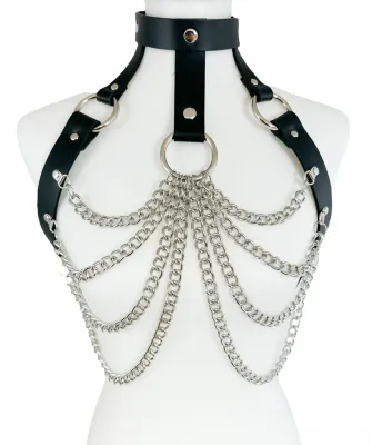 Leather and Chains Harness XH230 [SILVER]