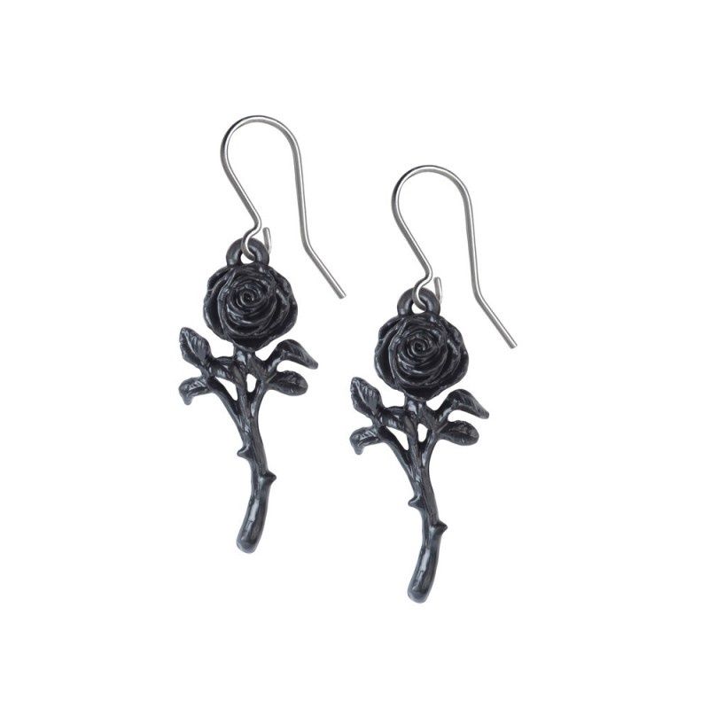 Boucles d'Oreilles The Romance of the Black Rose [E421]