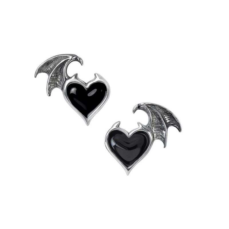 Boucles d'Oreilles Black Soul Studs [E444]