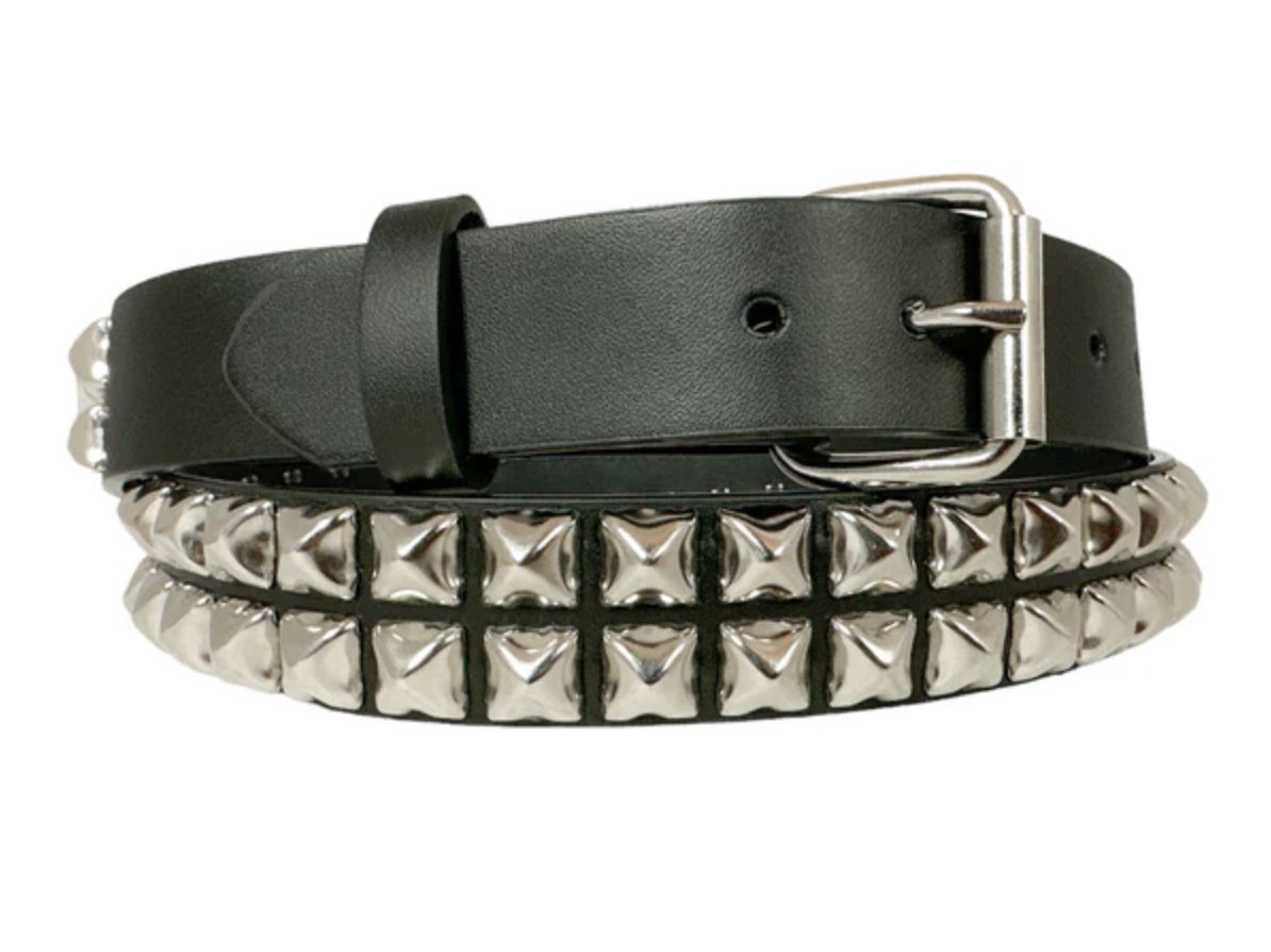 Ceinture en Cuir à Stud Argent BT117