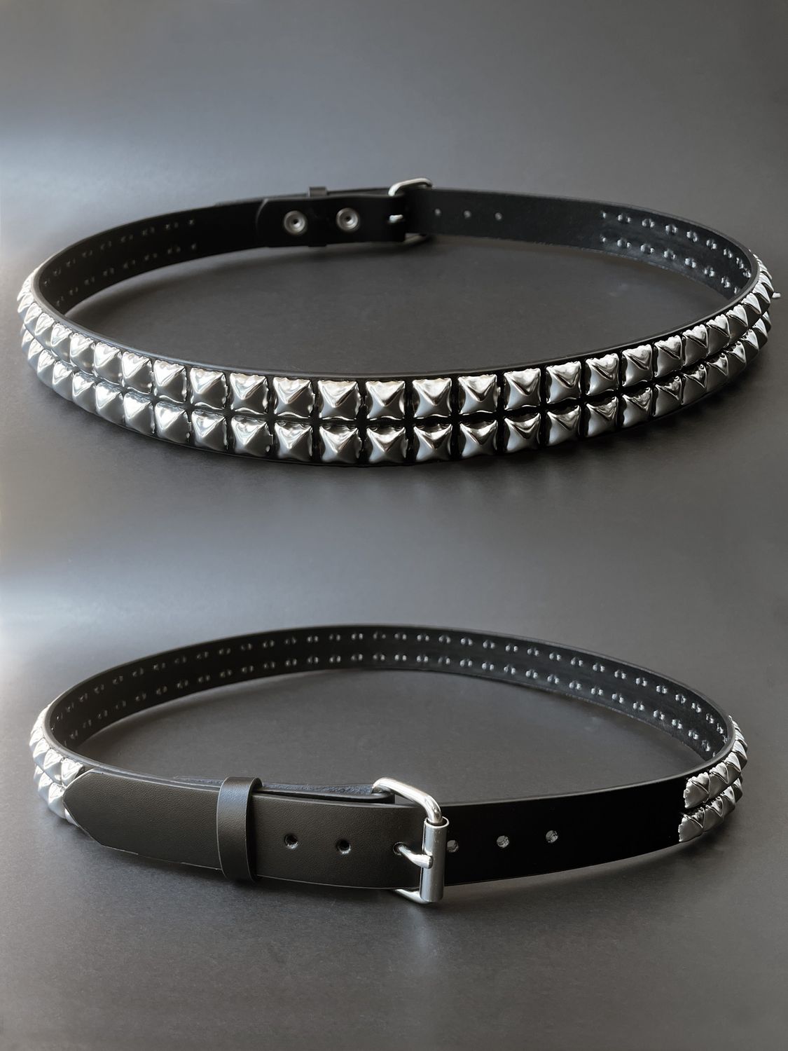 Silver Studs Leather Belt BT117