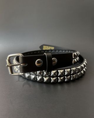 Silver Studs Leather Belt BT117 [PLUS]