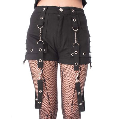 Sable Shorts - Studded Shorts with Straps